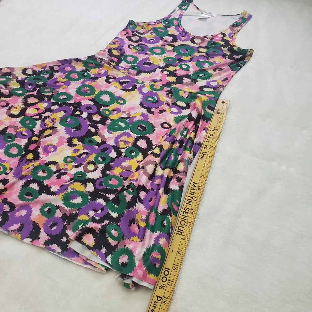 Guilty, Floral Fireworks Colourful Ombre 90s Skater Dress, Medium, Multicoloured - Picture 13 of 14